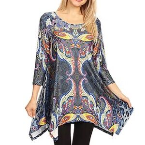 White Mark Printed Tunic Top